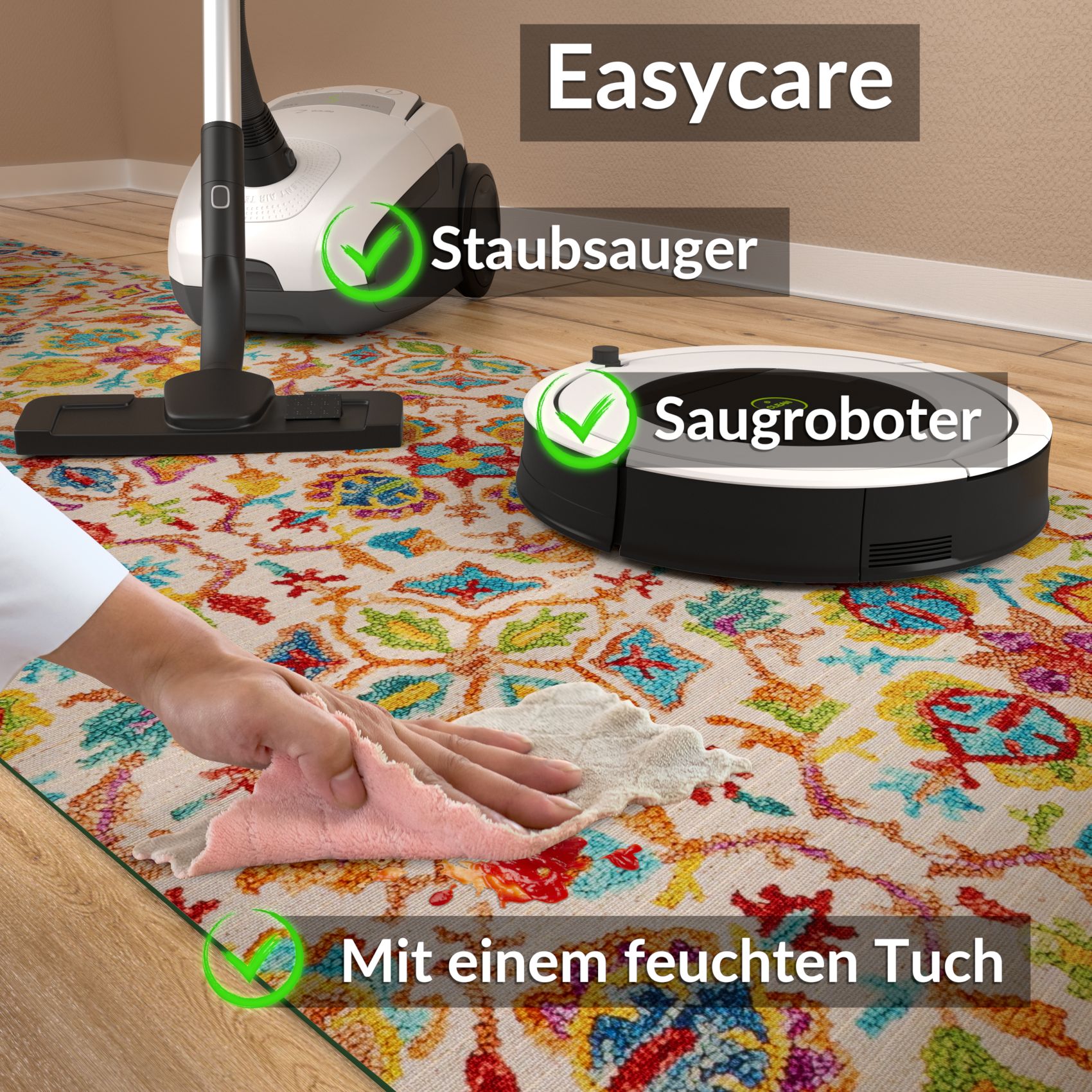 Küchenläufer Küchenteppich Läufer Flur Teppichläufer Sprinty Abbraccio 52cm Breite