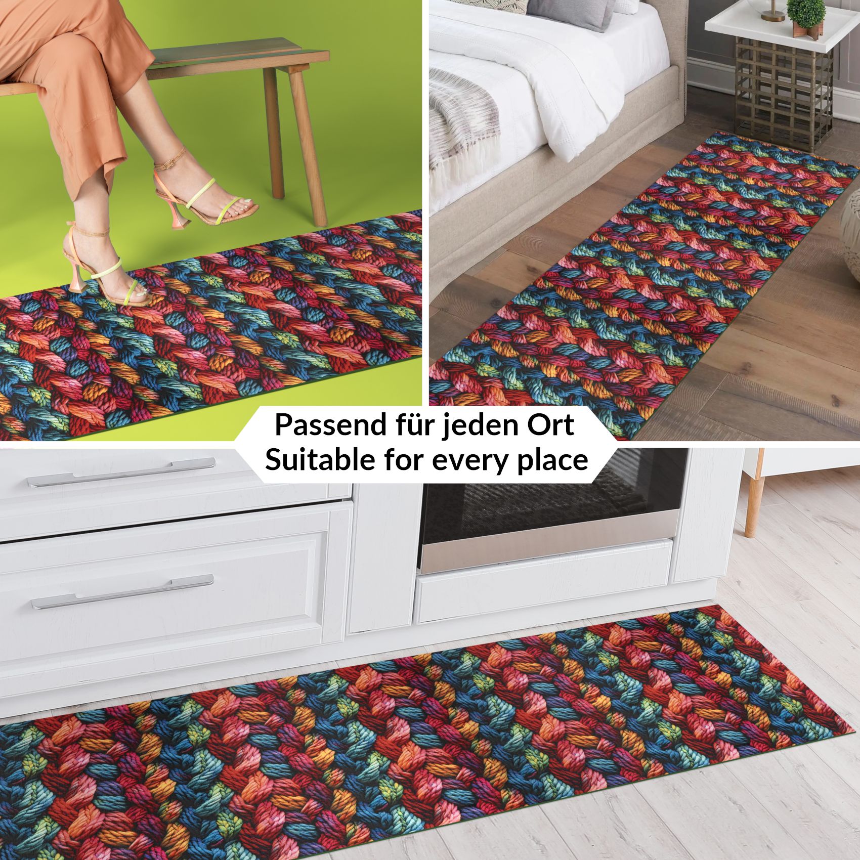 Küchenläufer Küchenteppich Läufer Flur Teppichläufer Sprinty Drappo 52cm Breite