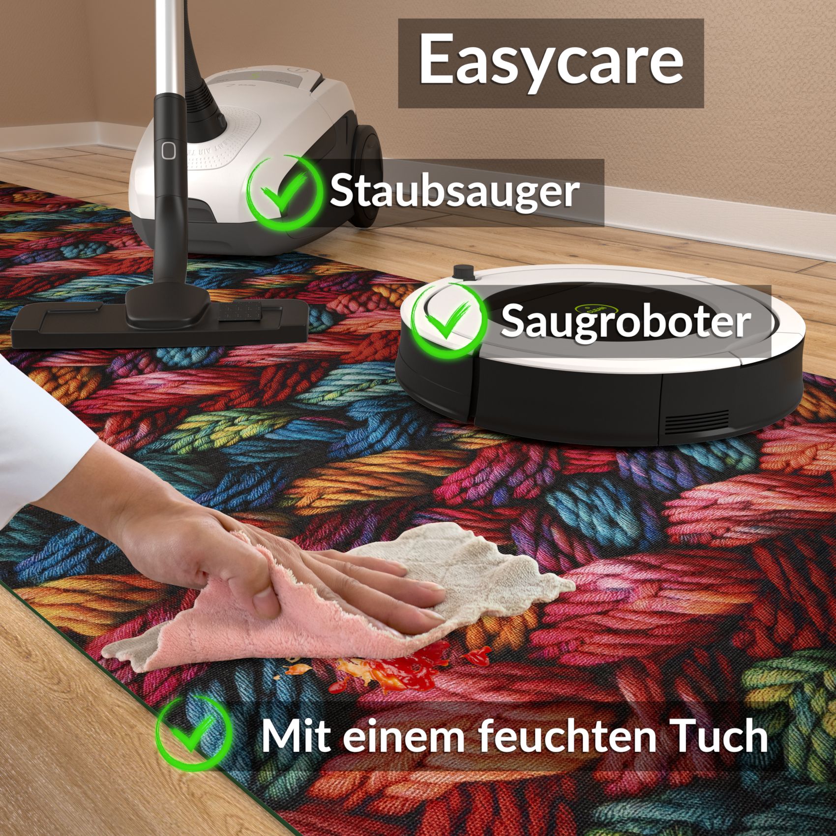 Küchenläufer Küchenteppich Läufer Flur Teppichläufer Sprinty Drappo 52cm Breite