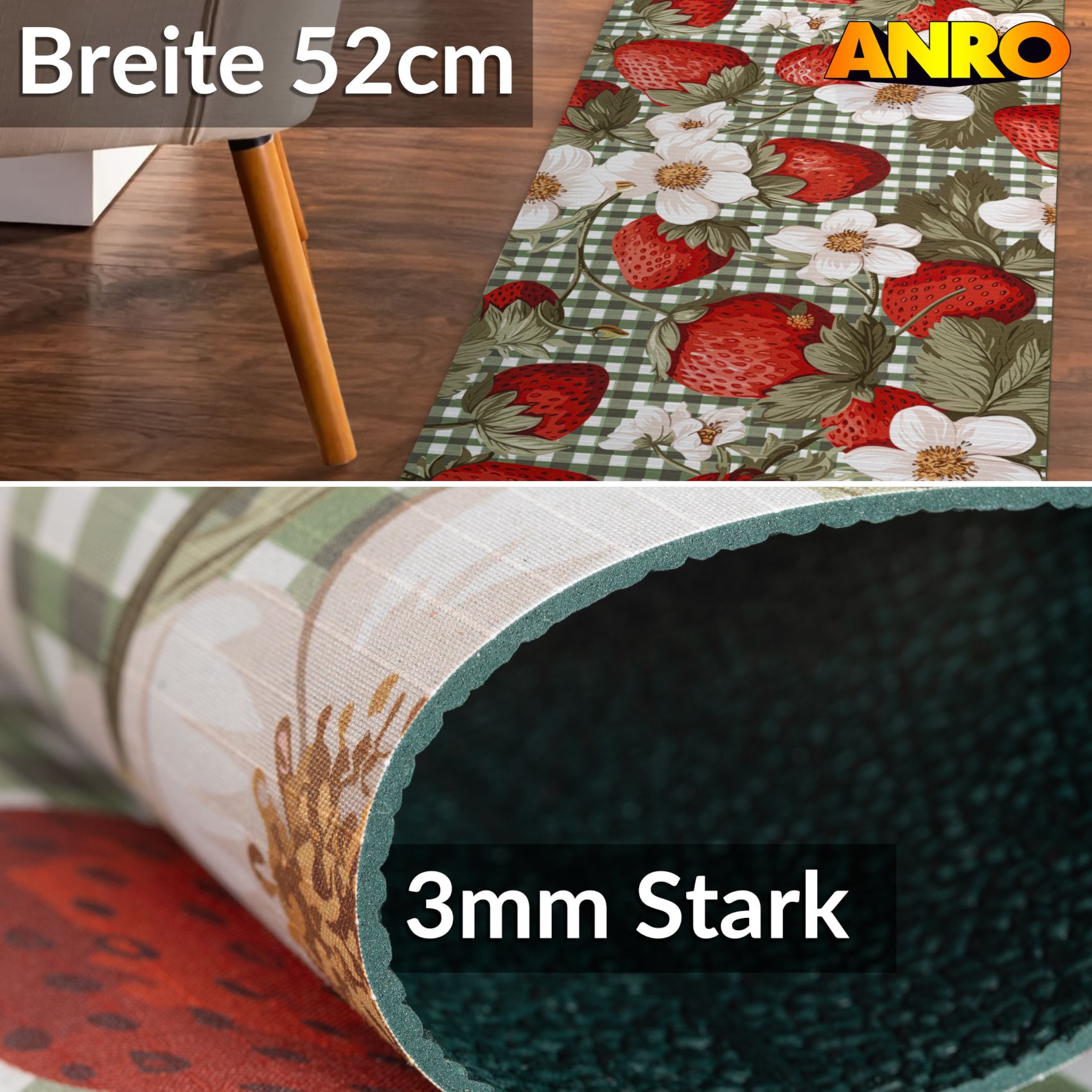 SPRINT92_30 Küchenläufer Küchenteppich Läufer Flur Teppichläufer Sprinty Cortina 52cm Breite