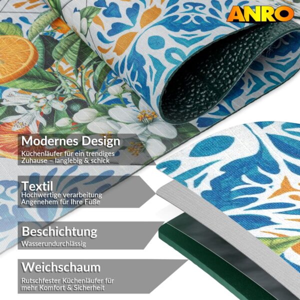 Küchenläufer Küchenteppich Läufer Flur Teppichläufer Sprinty Zagara 52cm Breite