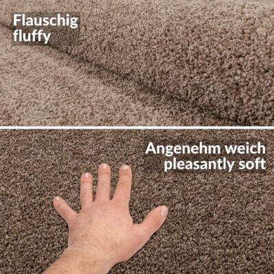Kurzflor Teppich Läufer Flur Wohnzimmer Schlafzimmer Princess Bettumrandung nach Maß