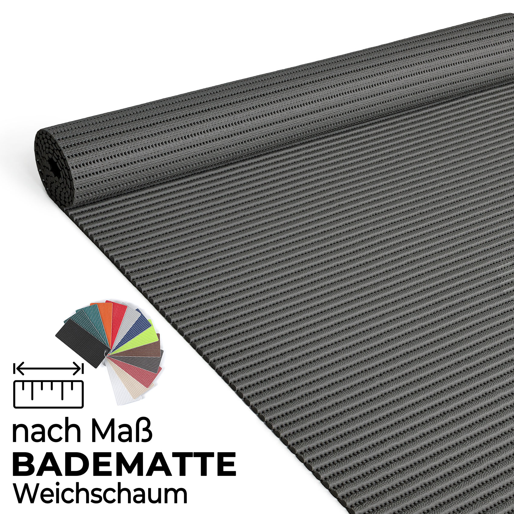 Weichschaummatte Meterware Badematte nach Maß 13 Farben