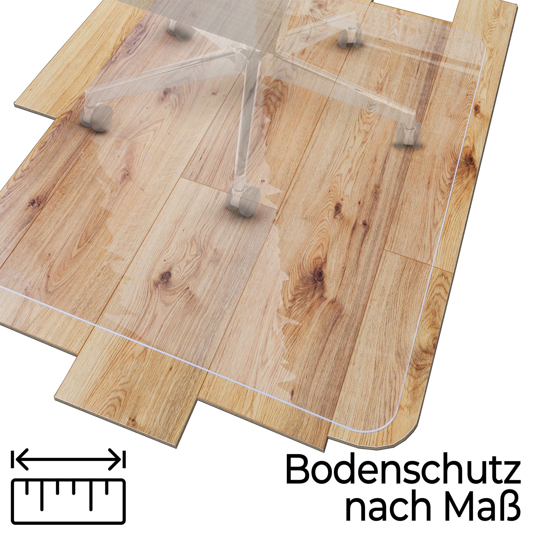 Bürostuhlunterlage Bodenschutzmatte transparent nach Maß