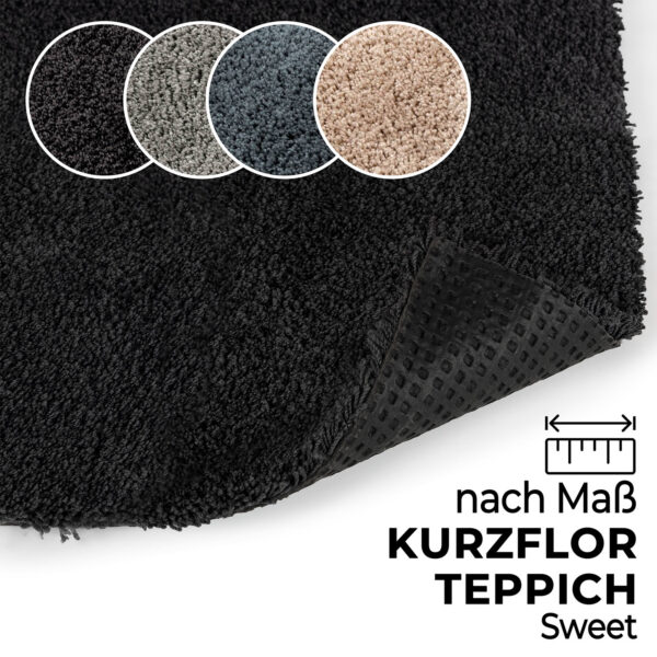 Kurzflor Teppich Läufer Flur Wohnzimmer Schlafzimmer Sweet Bettumrandung nach Maß - Bodenschutz