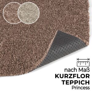 Kurzflor Teppich Wohnzimmer Princess nach Maß