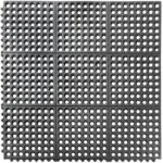 Ringgummimatte Schmutzfangmatte Gummimatte mit intergriertem Verbinder 90x90cm Schwarz