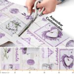 Küchenläufer Teppichläufer rutschfest Lavendel Herz Provence Holz  | 50cm Breit