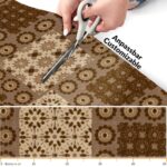 Teppichläufer Flurläufer Küchenläufer Velours waschbar rutschfest Sisi Bisquit Braun 50cm Breit