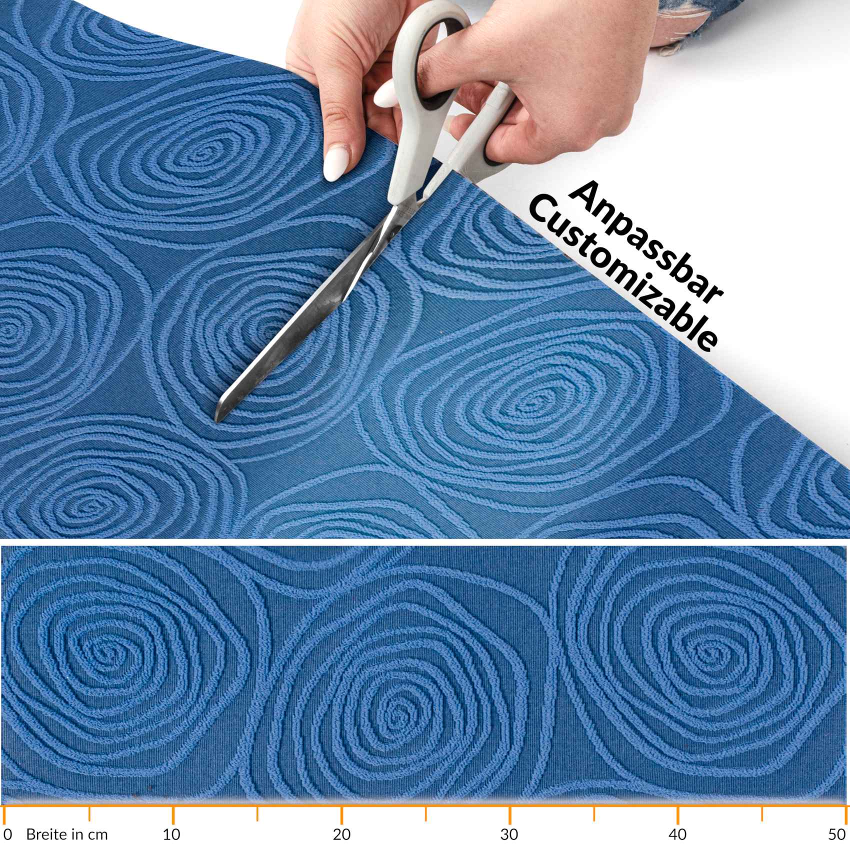 Teppichläufer Flurläufer Küchenläufer Velours waschbar rutschfest Sisi Essence Blau 50cm Breit – 100x50cm