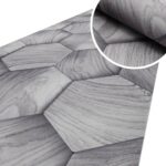 Küchenläufer Küchenteppich Läufer Flur Teppichläufer Motiv Holzoptik Geometrie Grau