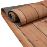 Küchenläufer Teppich Läufer  Flurteppich waschbar rutschfest Holzoptik Braun Breite 65cm