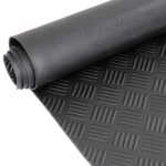 TPE Gummimatten geruchsarm Schwarz Riffelblechmatte geruchsarm  3mm -100 cm Breit Rollenware