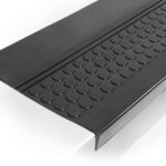 Stufenmatte Gummi mit Kantenschutz Noppen Schwarz Treppenstufen Gummimatte Trittschutz