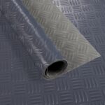 PVC Bodenbelag Meterware Antirutschmatte Vinylboden Rollenware Stärke 1,5mm Riffelblech Anthrazit Breite 100cm