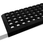 Gummi Stufenmatte Kantenschutz Ringgummi Loch Muster Drainage Treppenstuffen Antirutschmatte 75x25x3cm