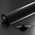 PVC Bodenbelag Vinylboden Riffelblechoptik Schwarz 1mm Antirutschmatte Meterware 140cm Breit