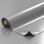 PVC Bodenbelag Meterware Vinylboden Tränenblech Riffelblech Optik 1mm Silber 140cm Breit