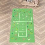 Spielmatte Hüpfspiel Teppich Läufer Hüpfspiel abwaschbar rutschfest Hinkepott 75x161cm