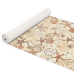 Weichschaummatte Bad Weichschaum Badematte Seestern Muscheln Beige Breite 65cm Meterware