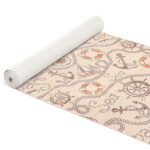 Weichschaummatte Bad Weichschaum Badematte Kompass Seefahrt Beige Breite 65cm Meterware