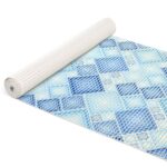 Weichschaummatte Bad Weichschaum Badematte Karo Blau Breite 65cm Meterware