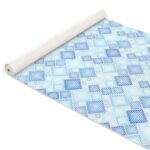Weichschaummatte Badematte Weichschaum Bad Karo Blau Breite 130cm Meterware