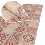 Küchenläufer Teppichläufer Flur Läufer Braune Fliesen rutschfest Breite 65cm