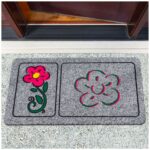 Fußmatte Schmutzfangmatte Türvorleger rutschfest Blume 40x70cm