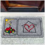 Fußmatte Schmutzfangmatte Türvorleger rutschfest Home Herz 40x70cm