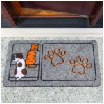 Fußmatte Schmutzfangmatte Türvorleger rutschfest Pfoten 40x70cm