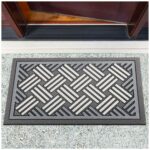 Schmutzfangmatte Fußmatte Türvorleger rutschfest Flechtwerk Grau 40x68cm