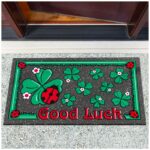 Schmutzfangmatte Fußmatte Türvorleger rutschfest Good Luck Marienkäfer 40x68cm