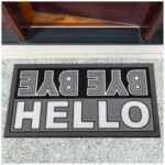Schmutzfangmatte Fußmatte Türvorleger rutschfest Hello Bye Bye - Glitzer 40x68cm