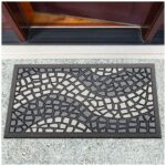 Schmutzfangmatte Fußmatte Türvorleger rutschfest Mosaik Grau 40x68cm
