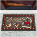 Schmutzfangmatte Fußmatte Türvorleger rutschfest Welcome Happiness 40x68cm