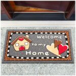 Schmutzfangmatte Fußmatte Türvorleger rutschfest Welcome Home Herz 40x68cm