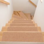 Treppenteppich Stufenmatte Treppenstufen Teppich selbsthaftend Stufenmatte Rechteckig NEMESIS Hellbraun