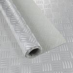 PVC Bodenbelag Dionis 1,5mm Riffelblech Silber 100x90cm