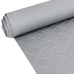 Gummimatte Meterware Riffelblech Gummi Bodenbelag TPE Gummiläufer Riffelblechmatte geruchsarm 3mm Grau Breite 140cm