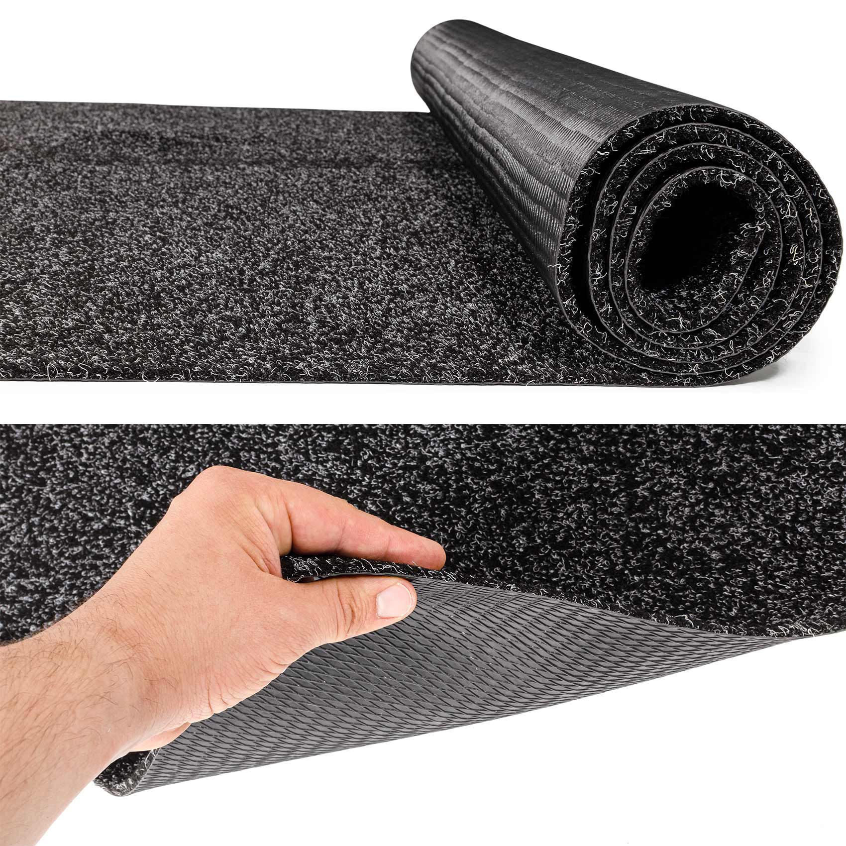 Schmutzfangteppich Sauberlaufmatte Schmutzfangmatte Flur Teppich Teppichläufer Läufer Flur POET Breite 100cm Schwarz – 100x100cm