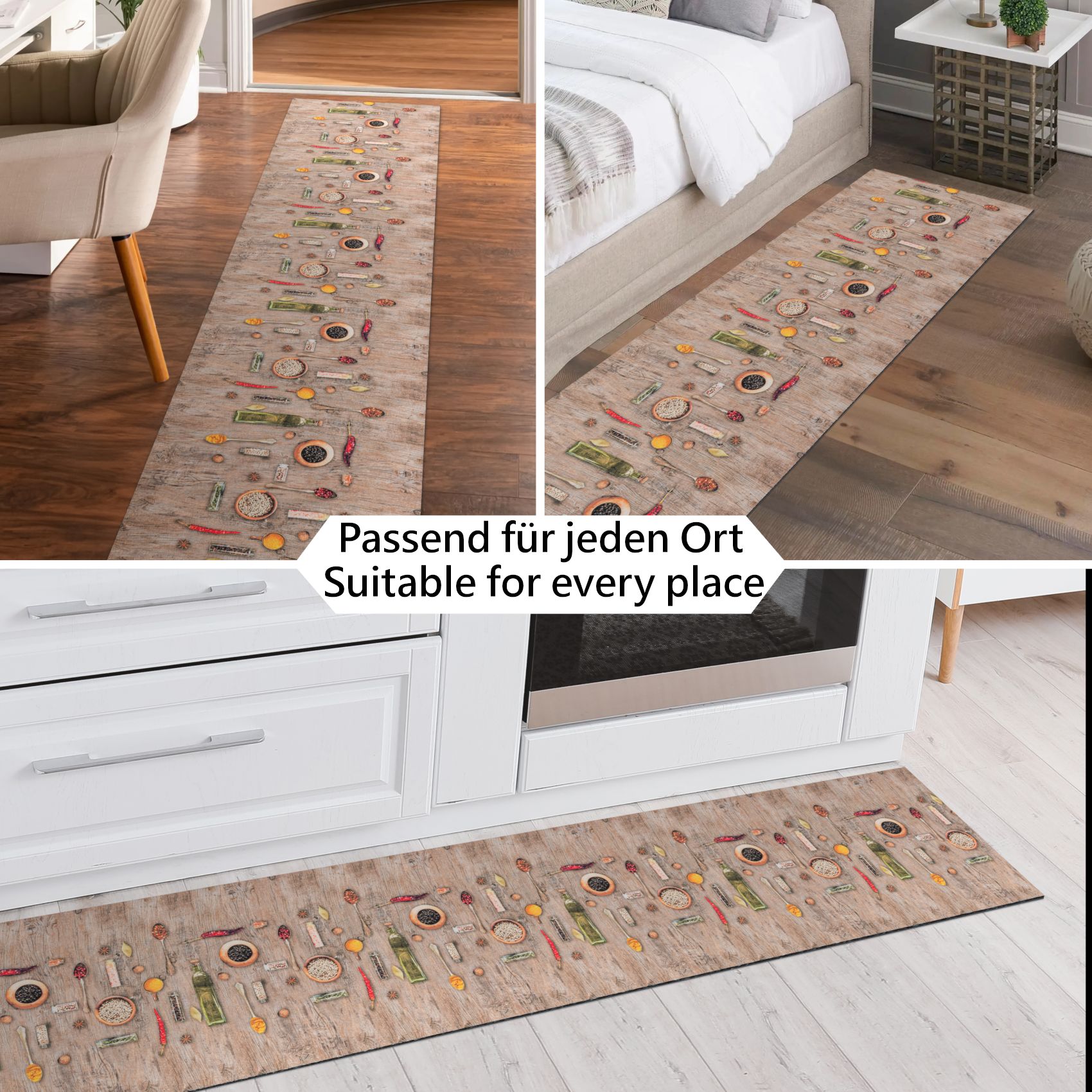 Küchenläufer Teppich Läufer Flurteppich waschbar rutschfest Spicy Breite 65cm – 100x65cm
