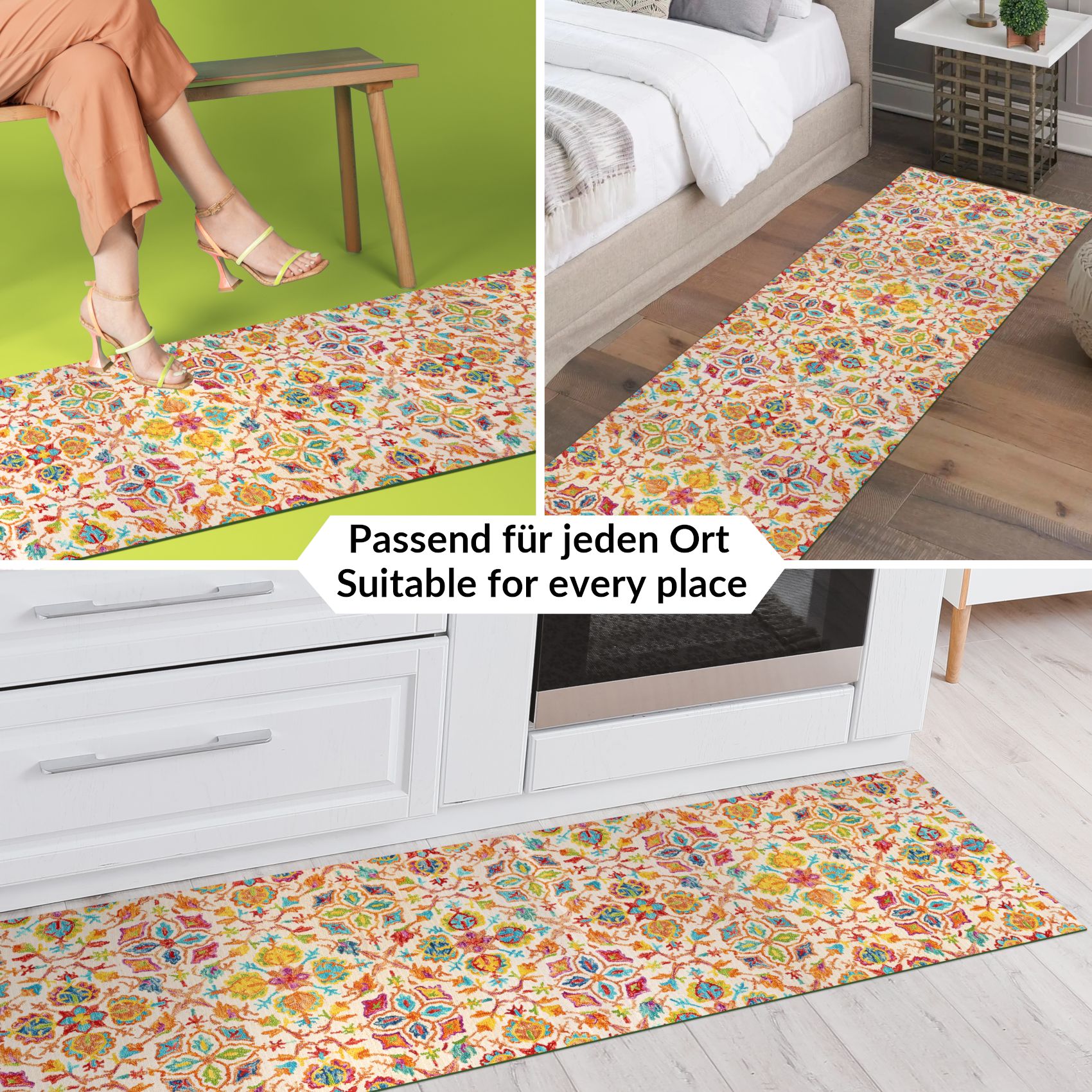 Küchenläufer Küchenteppich Läufer Flur Teppichläufer Sprinty Abbraccio 52cm Breite – 100x52cm