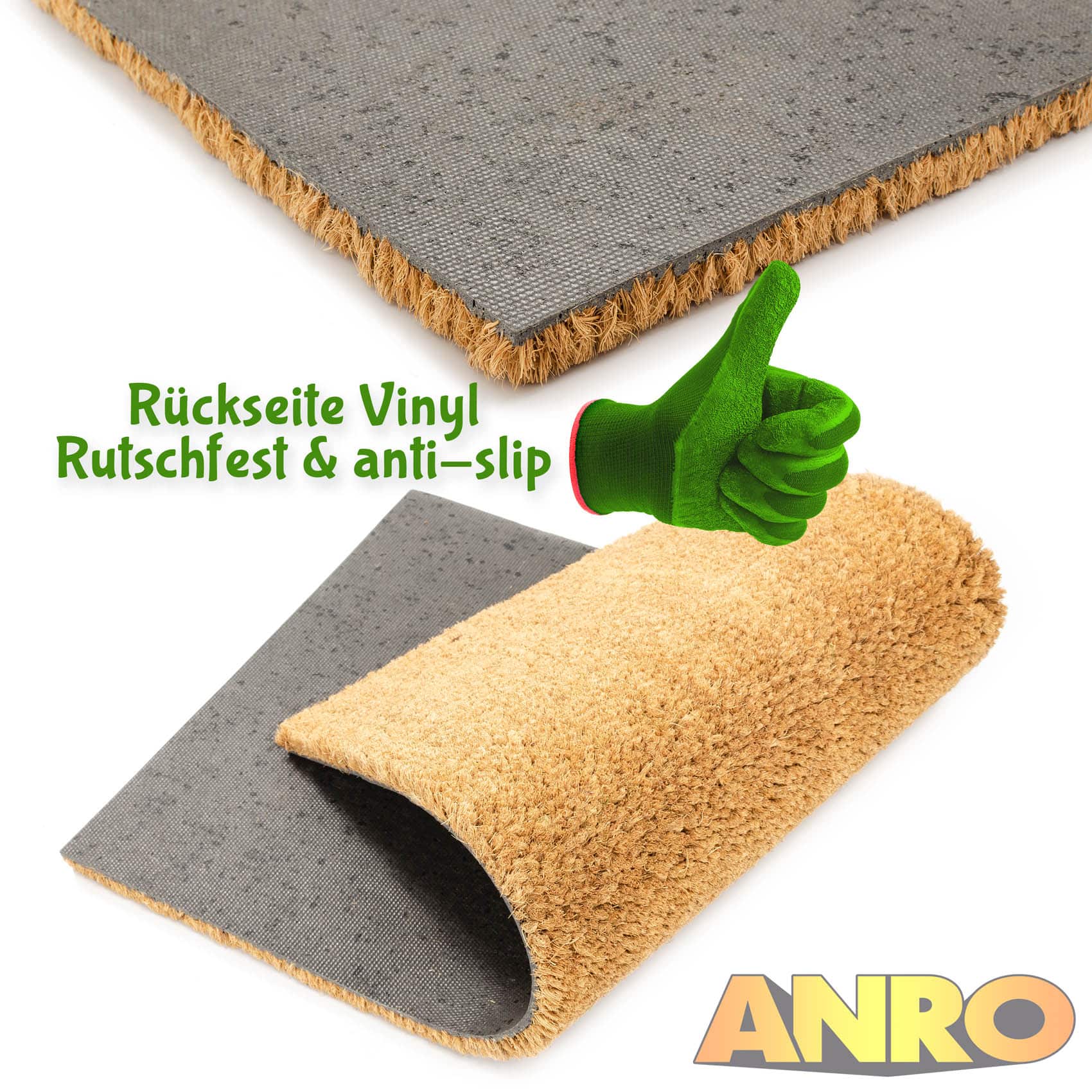 Kokosmatte Fußmatte Meterware Schmutzfangmatte Breite 100cm