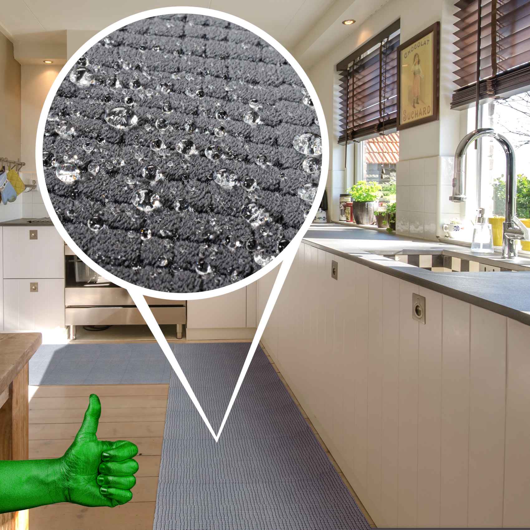 Teppichläufer Flurläufer Küchenläufer Velours Wilson Grau 65cm Breit – 100x67cm