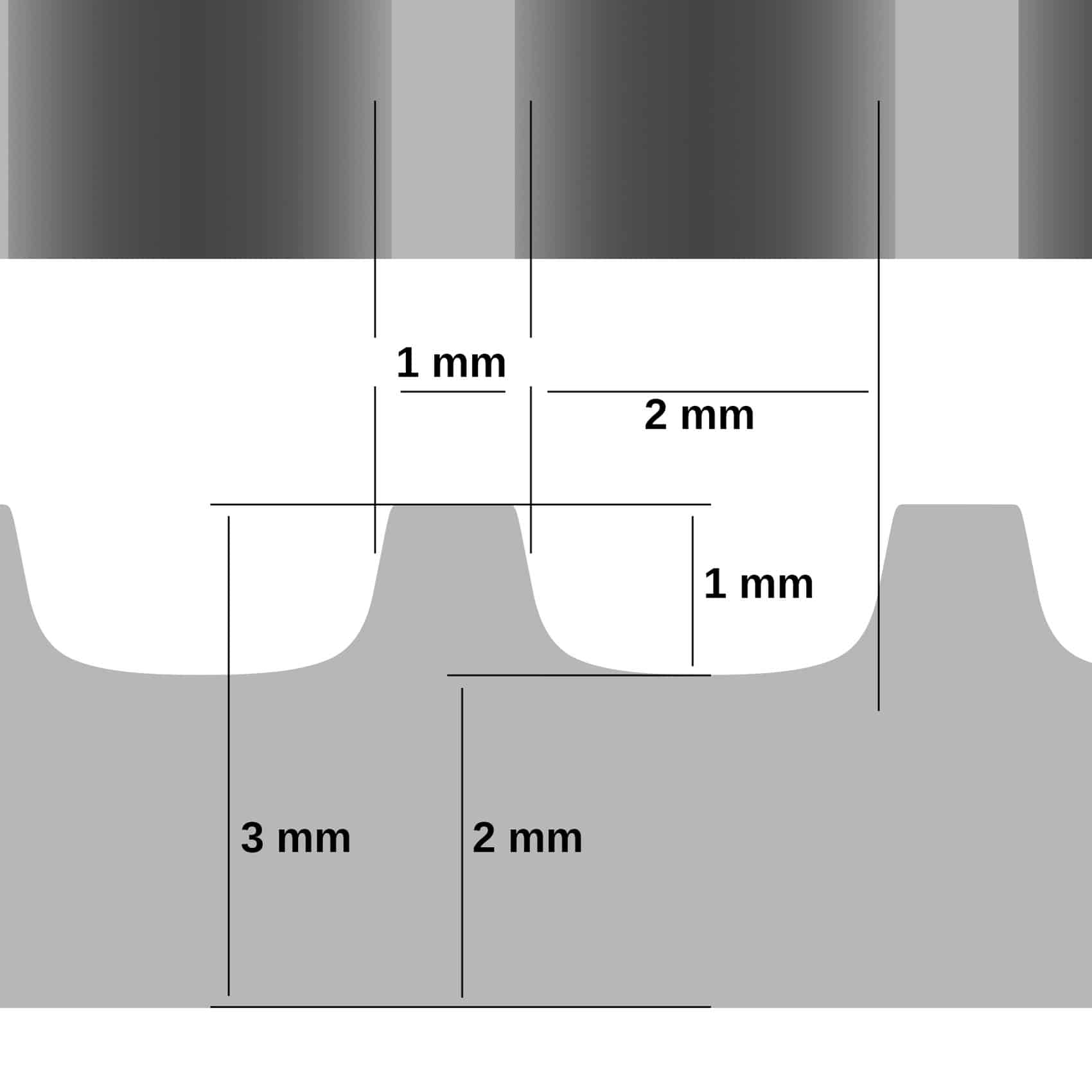 SBR Gummimatte Meterware Bodenbelag Feinriefen Rillen Schwarz Stärke: 3mm 100cm Breite – 50 x 100cm