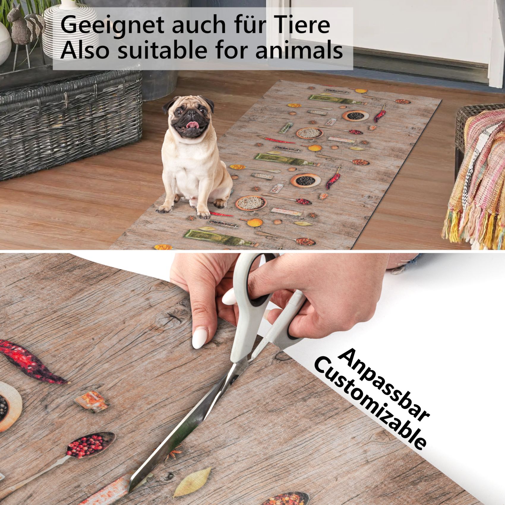 Küchenläufer Teppich Läufer Flurteppich waschbar rutschfest Spicy Breite 65cm – 100x65cm