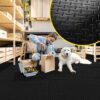 PVC Bodenbelag Meterware Antirutschmatte Vinylboden Rollenware Stärke1,5mm 100cm Breite Tränenblech Schwarz Breite 100cm – 100x100cm