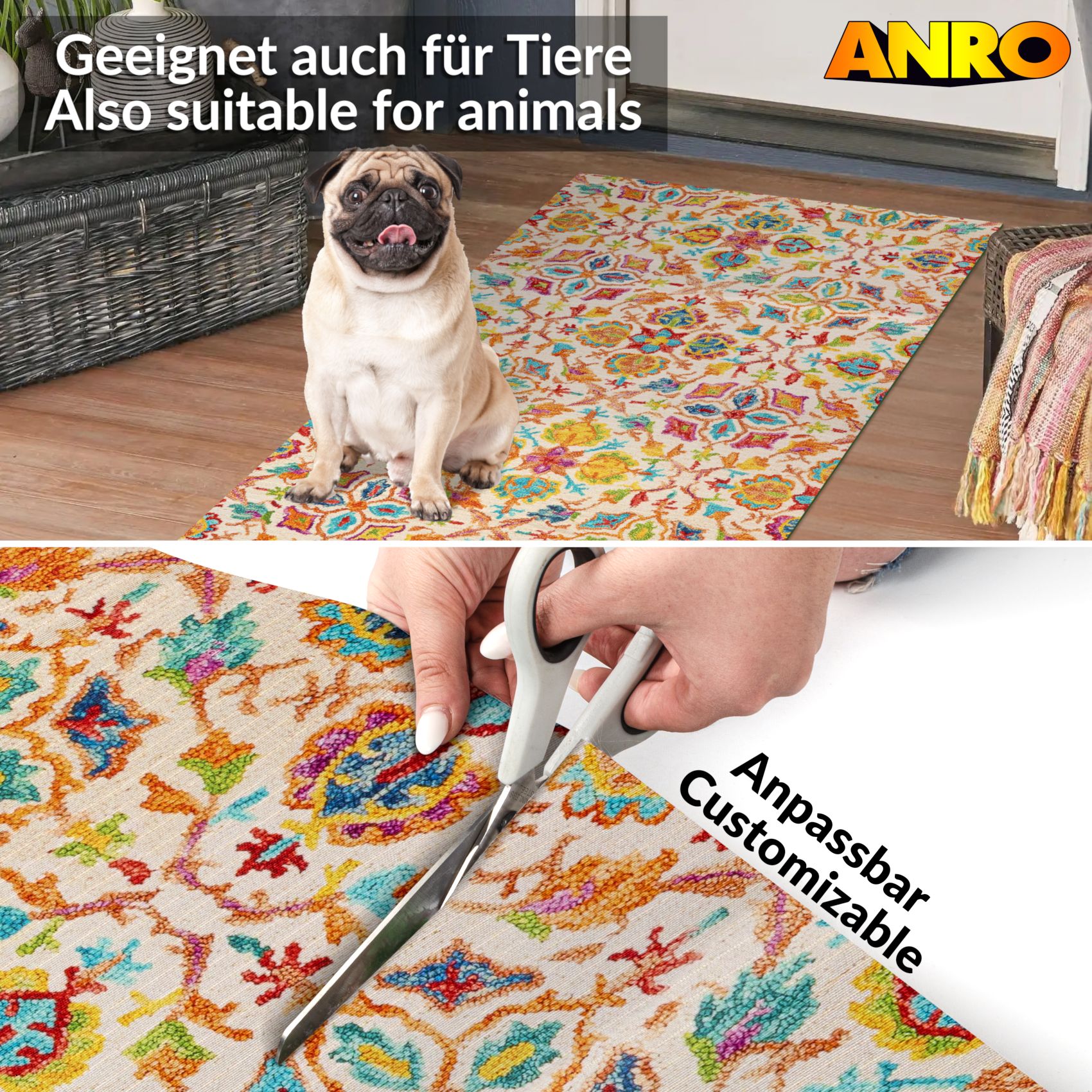 Küchenläufer Küchenteppich Läufer Flur Teppichläufer Sprinty Abbraccio 52cm Breite – 100x52cm