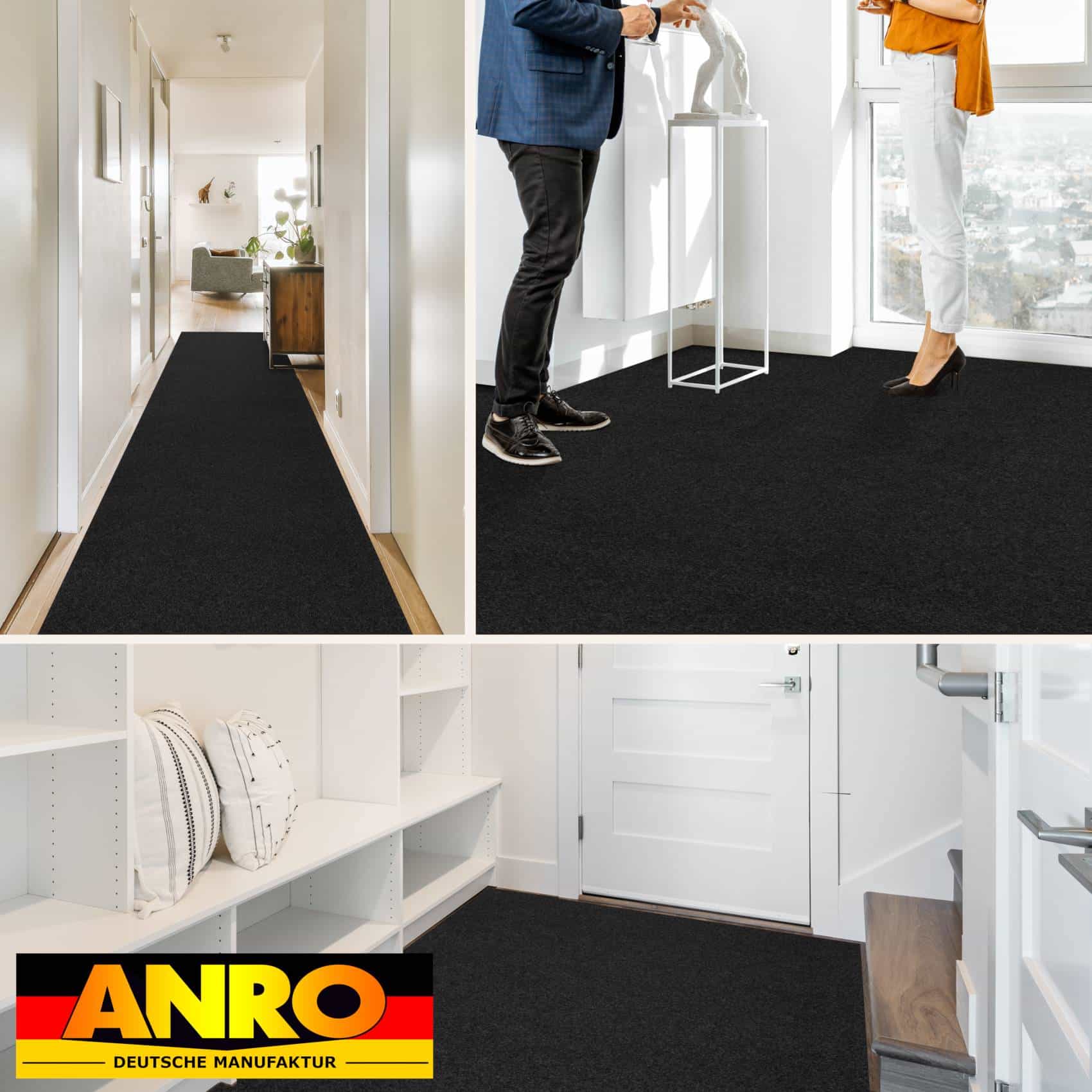 Messeteppich Meterware Eventteppich Läufer Teppich für Messe Events Büro BFL-S1 Anthrazit – 60 cm, 100 cm